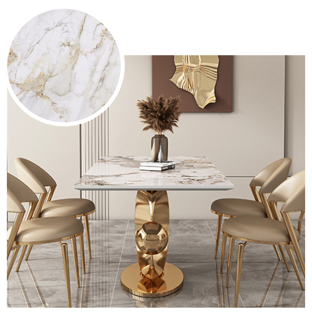 LUXORA DT1054 Dining Style Sintered Light Stone 140-160-180cm Luxury Table