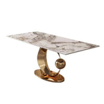 LUXORA DT1054 Dining Style Sintered Light Stone 140-160-180cm Luxury Table
