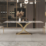 LUXORA DT1058 Sintered Style Dining Stone Light Luxury 130-140-160-180cm Table