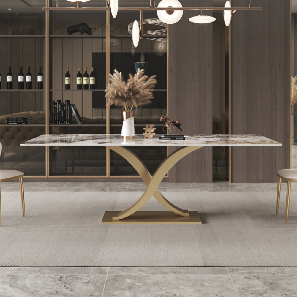 LUXORA DT1058 Sintered Style Dining Stone Light Luxury 130-140-160-180cm Table