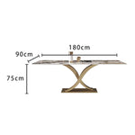 LUXORA DT1058 Sintered Style Dining Stone Light Luxury 130-140-160-180cm Table