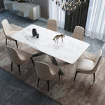 LUXORA DT1060 Minimalist Stone Style Sintered Dining 140-160-180cm Table