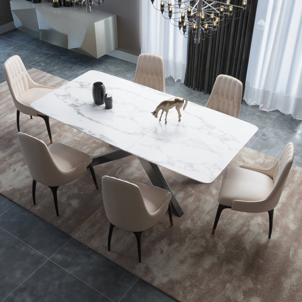LUXORA DT1060 Minimalist Stone Style Sintered Dining 140-160-180cm Table