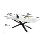 LUXORA DT1060 Minimalist Stone Style Sintered Dining 140-160-180cm Table