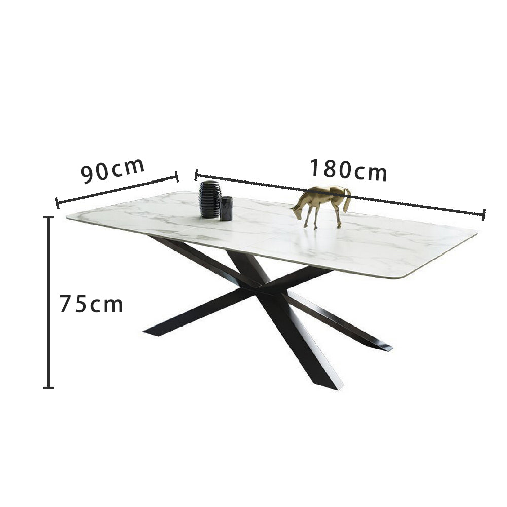 LUXORA DT1060 Minimalist Stone Style Sintered Dining 140-160-180cm Table