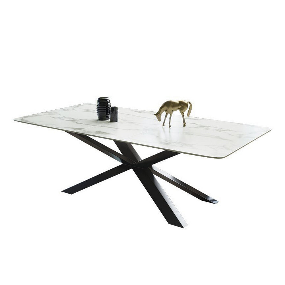 LUXORA DT1060 Minimalist Stone Style Sintered Dining 140-160-180cm Table
