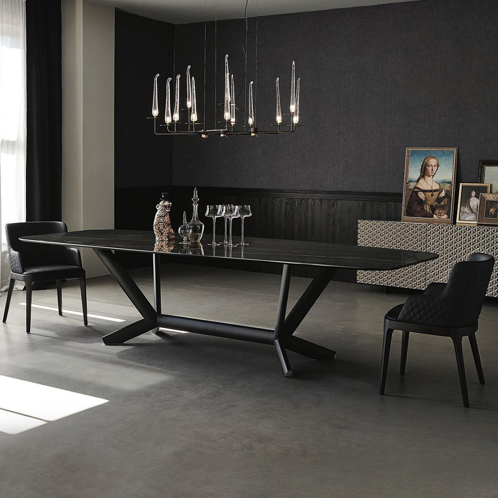 LUXORA DT1061 Style Stone 140-160-180-200cm Sintered Dining Minimalist Table-Black