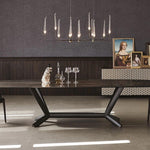 LUXORA DT1061 Style Stone 140-160-180-200cm Sintered Dining Minimalist Table-Black