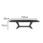 LUXORA DT1061 Style Stone 140-160-180-200cm Sintered Dining Minimalist Table-Black