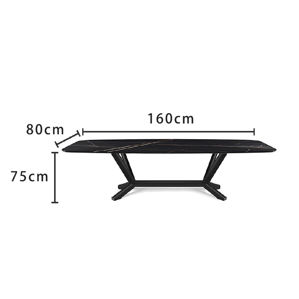 LUXORA DT1061 Style Stone 140-160-180-200cm Sintered Dining Minimalist Table-Black