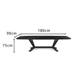 LUXORA DT1061 Style Stone 140-160-180-200cm Sintered Dining Minimalist Table-Black