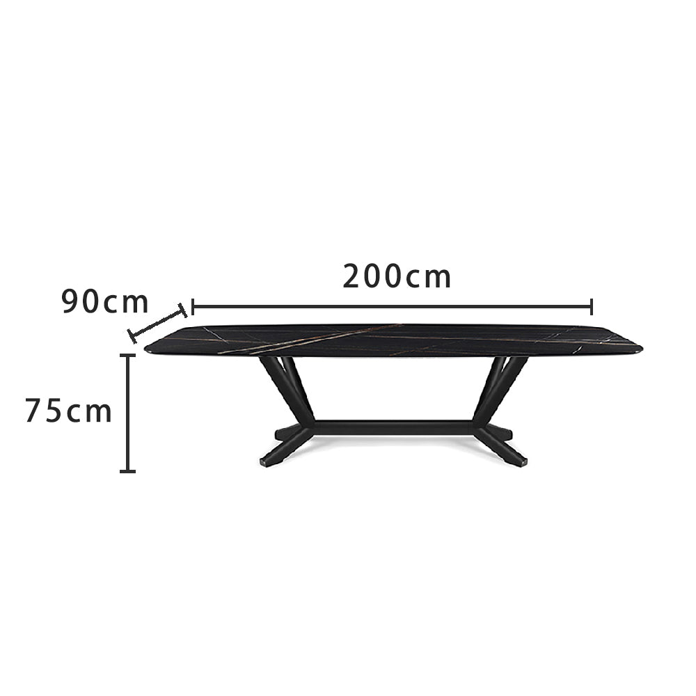 LUXORA DT1061 Style Stone 140-160-180-200cm Sintered Dining Minimalist Table-Black