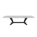 LUXORA DT1061 140-160-180-200cm Minimalist Dining Stone Style Sintered Table-White&Black
