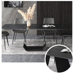 LUXORA DT1063 Stone Sintered Dining Simplicity Modern 130-140-160-180cm Style Table-Black