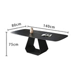 LUXORA DT1063 Stone Sintered Dining Simplicity Modern 130-140-160-180cm Style Table-Black