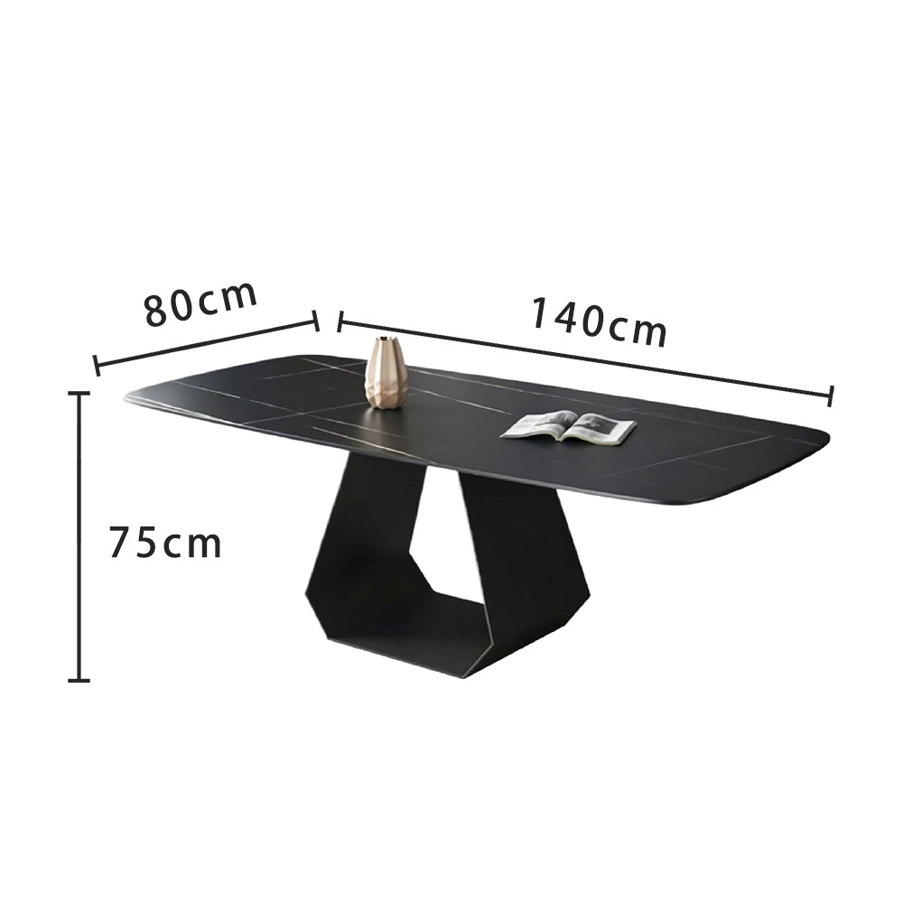 LUXORA DT1063 Stone Sintered Dining Simplicity Modern 130-140-160-180cm Style Table-Black