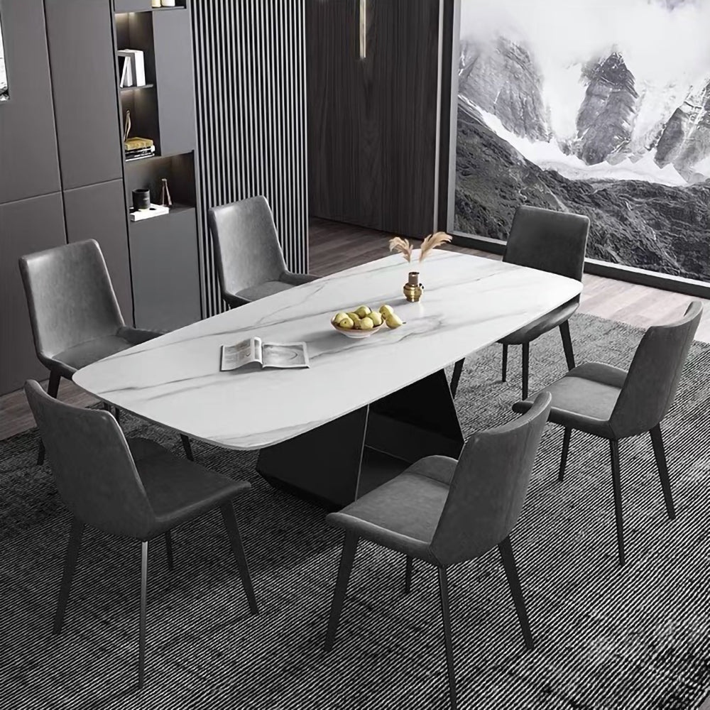 LUXORA DT1063 Style Stone Simplicity Dining Modern Sintered 130-140-160-180cm Table-White