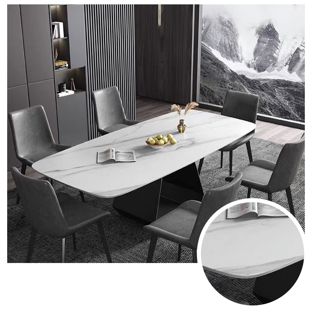LUXORA DT1063 Style Stone Simplicity Dining Modern Sintered 130-140-160-180cm Table-White