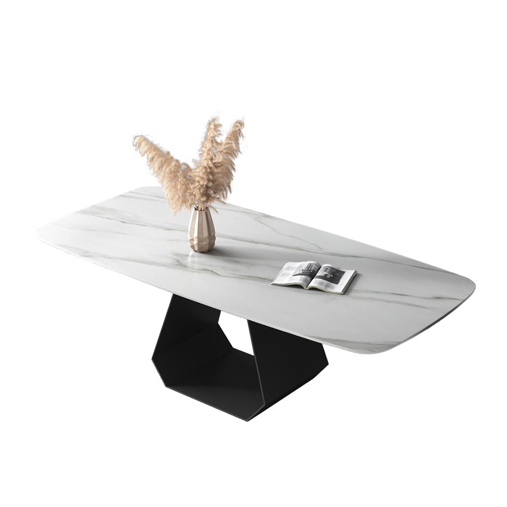 LUXORA DT1063 Style Stone Simplicity Dining Modern Sintered 130-140-160-180cm Table-White