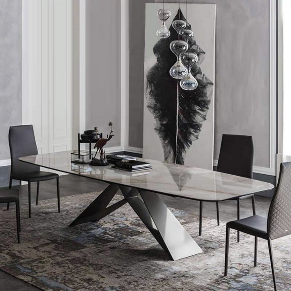 LIVARA DT1064 Style Stone Minimalist Dining 140-160-180cm Sintered Table