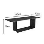 LIVARA DT1065 Style Stone 140-160-180cm Dining Sintered Modern Simplicity Table-Black