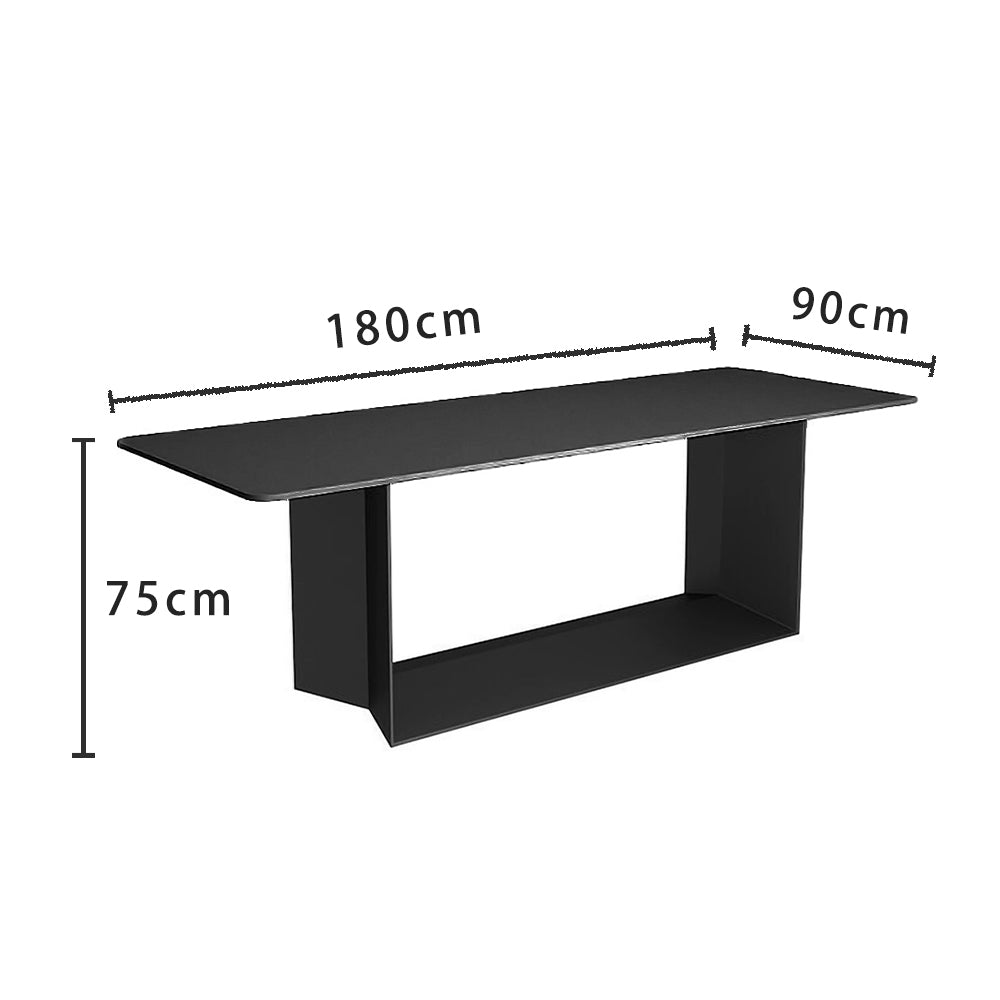 LIVARA DT1065 Style Stone 140-160-180cm Dining Sintered Modern Simplicity Table-Black