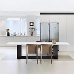 LIVARA DT1065 Dining 140-160-180cm Style Sintered Modern Simplicity Stone Table-White&Black