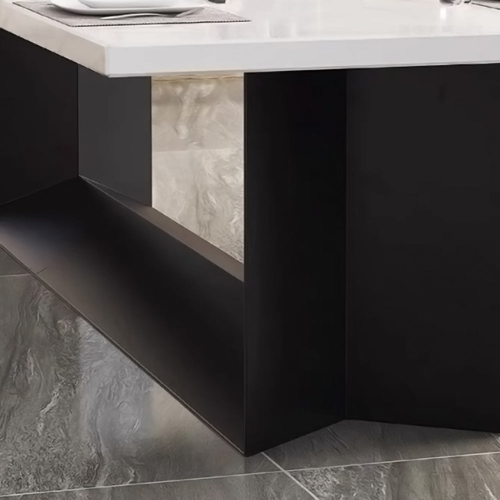 LIVARA DT1065 Dining 140-160-180cm Style Sintered Modern Simplicity Stone Table-White&Black