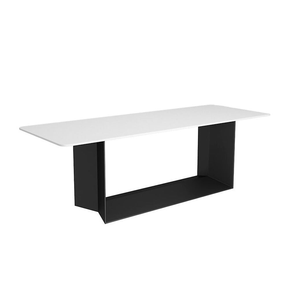 LIVARA DT1065 Dining 140-160-180cm Style Sintered Modern Simplicity Stone Table-White&Black