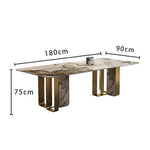 LUXORA DT1070 Sintered Stone Style 140-160-180cm Light Dining Luxury Table