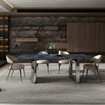 LUXORA DT1095 140/160/180cm Stainless Length Luxury Microcrystalline Stone Dining Steel Table Legs