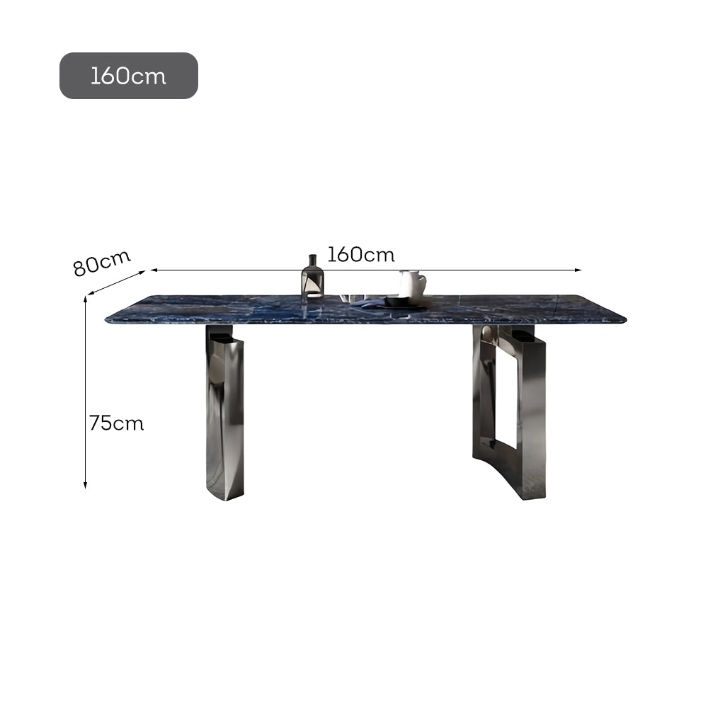 LUXORA DT1095 140/160/180cm Stainless Length Luxury Microcrystalline Stone Dining Steel Table Legs
