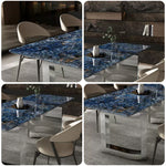 LUXORA DT1095 140/160/180cm Stainless Length Luxury Microcrystalline Stone Dining Steel Table Legs