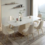LUXORA DT1100 140/160/180cm Tabletop Steel Length Sintered Carbon Dining Table Stone Legs