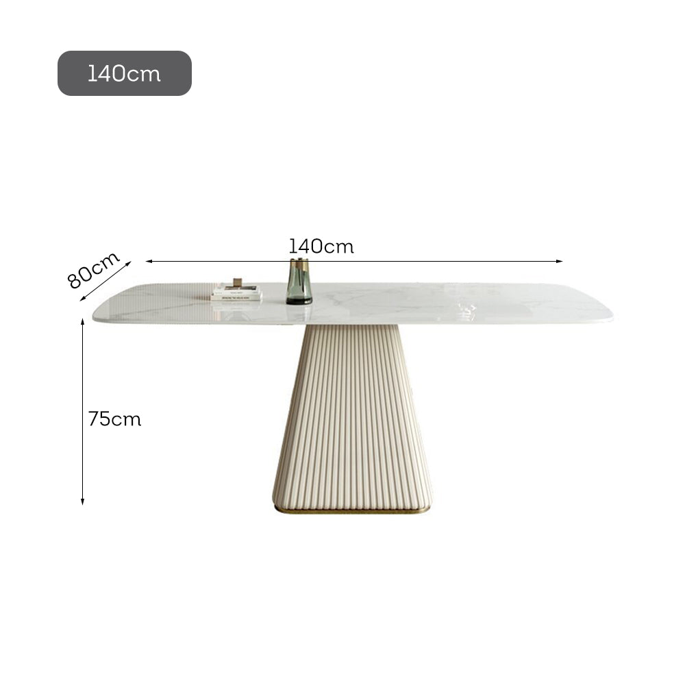 LUXORA DT1100 140/160/180cm Tabletop Steel Length Sintered Carbon Dining Table Stone Legs