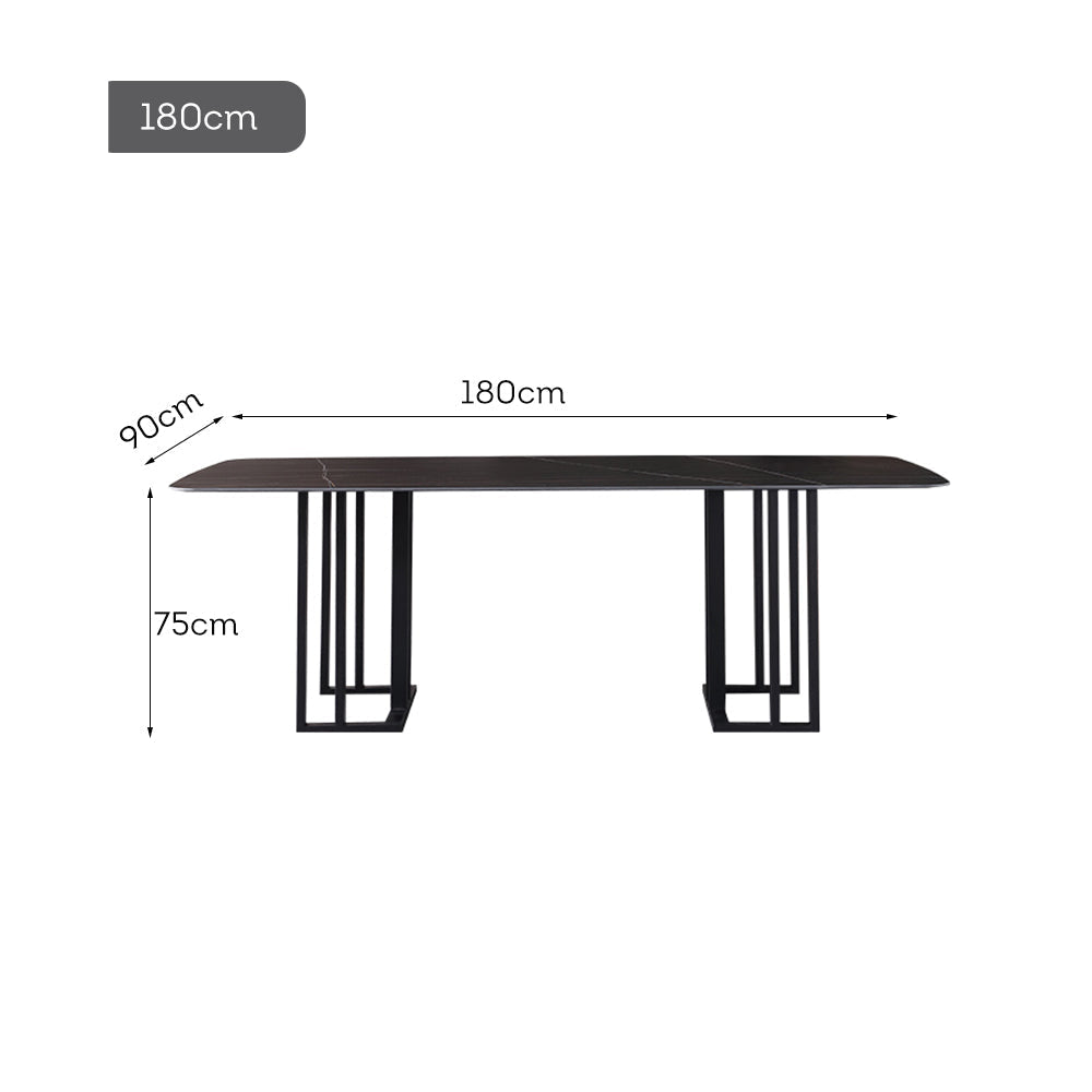 LIVARA DT1101 Sintered Table Stone Tabletop Length Carbon Steel 140/160/180cm Dining Legs