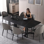 LIVARA DT1101 Sintered Table Stone Tabletop Length Carbon Steel 140/160/180cm Dining Legs