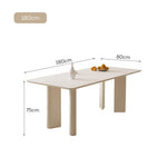 LUXORA DT1107 Sintered Dining 140/160/180cm Minimalist Stone Tabletop Table Length Style