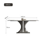 LUXORA DT1110 Sintered 140/160/180cm Stone Tabletop Stainless Dining Length Table Steel Frame