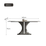 LUXORA DT1110 Sintered 140/160/180cm Stone Tabletop Stainless Dining Length Table Steel Frame