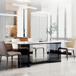LUXORA DT1119 Length Dining 140/160/180cm Stone Stainless Sintered Table Steel Tabletop Frame