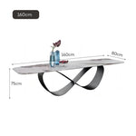 LUXORA DT1122 Steel 140/160/180cm Carbon Length Sintered Tabletop Stone Table Dining Legs