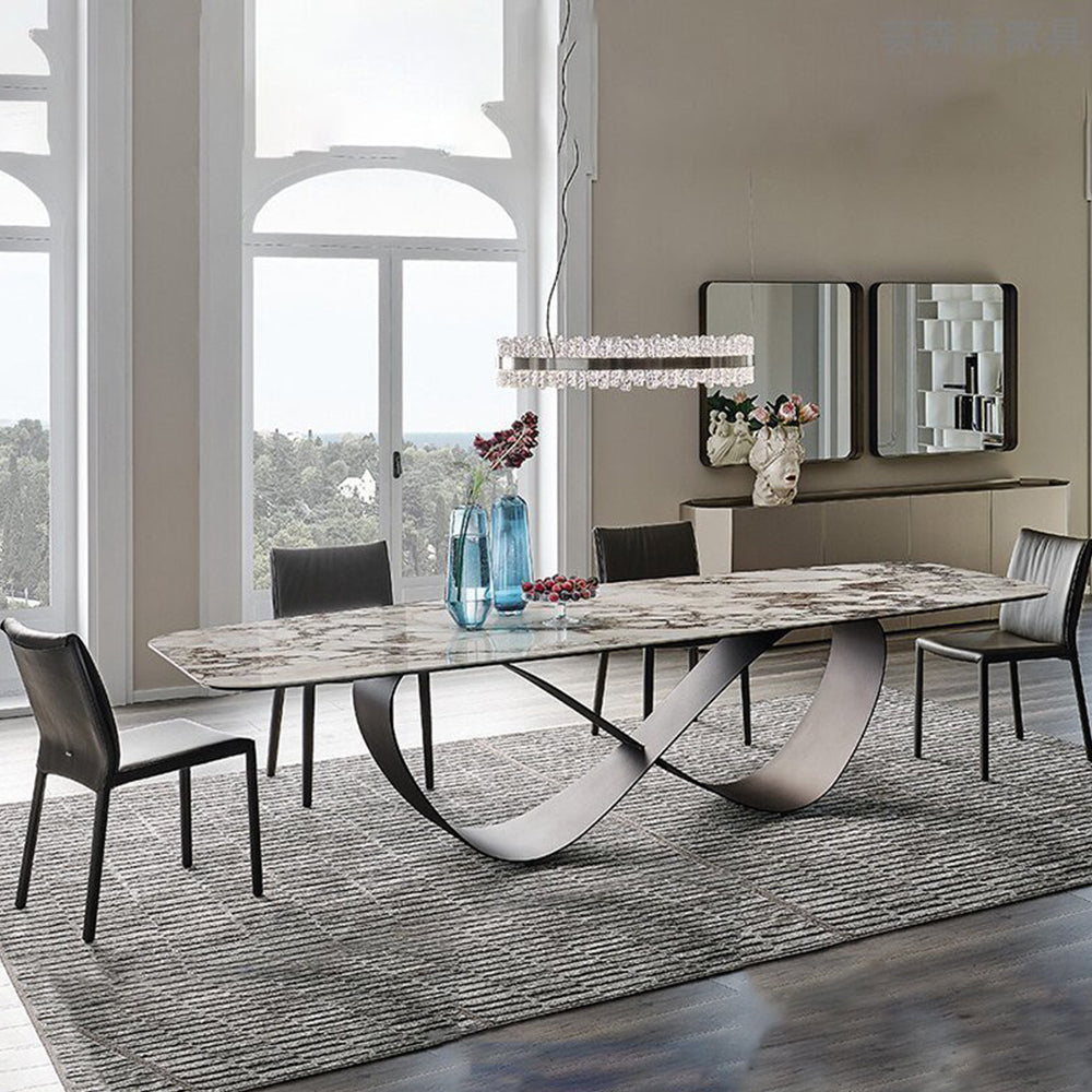 LUXORA DT1122 Steel 140/160/180cm Carbon Length Sintered Tabletop Stone Table Dining Legs