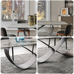 LUXORA DT1122 Steel 140/160/180cm Carbon Length Sintered Tabletop Stone Table Dining Legs