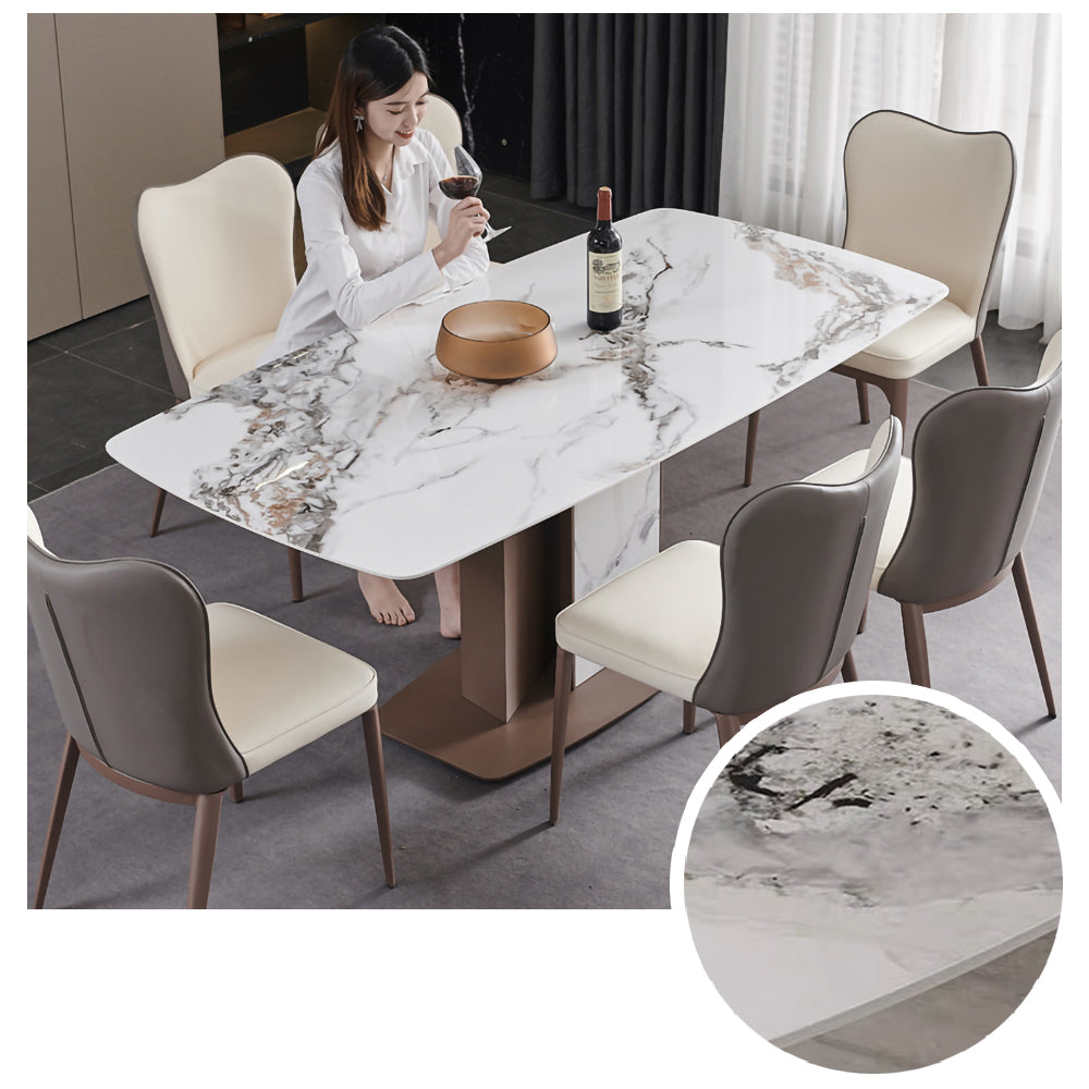 LUXORA DT1129 Light Stone Sintered 130-140-150-160cm Dining Luxury Style Table