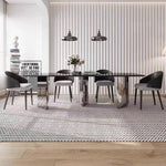 LUXORA DT1157 Tempered Glass Minimalist Dining Style 160-180-200cm Table