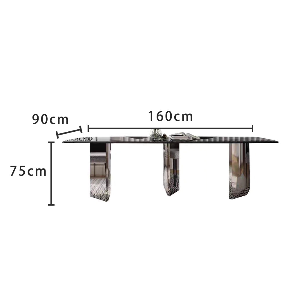 LUXORA DT1157 Tempered Glass Minimalist Dining Style 160-180-200cm Table