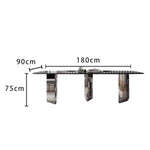 LUXORA DT1157 Tempered Glass Minimalist Dining Style 160-180-200cm Table