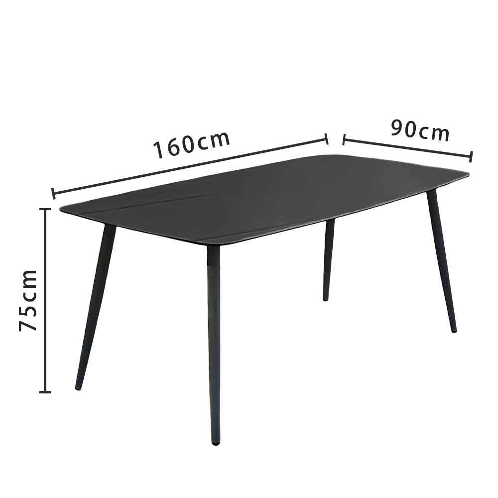 LIVARA DT1162 Sintered Stone 130-140-160-180cm Minimalist Dining Style Table-Black