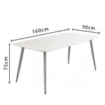 LIVARA DT1162 Dining Style Minimalist Stone Sintered 130-140-160-180cm Table-White